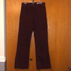 Burgundy Not Your Daughters Jeans with wide leg, size 10